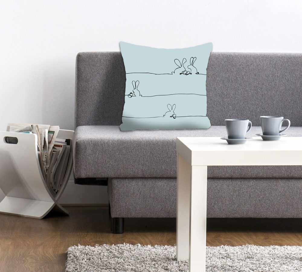 queence Dekokissen »Bunny Family mint«, (1 St.), mit einem österlichem Hasenpaar