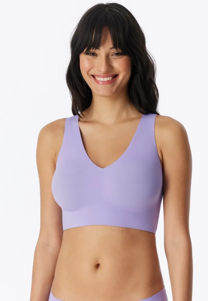Schiesser Bustier Seamless mit herausnehmbaren Pads Lila - Invisble Soft für Damen, Größe 36, 75 % Polyamid, 25 % Elasthan