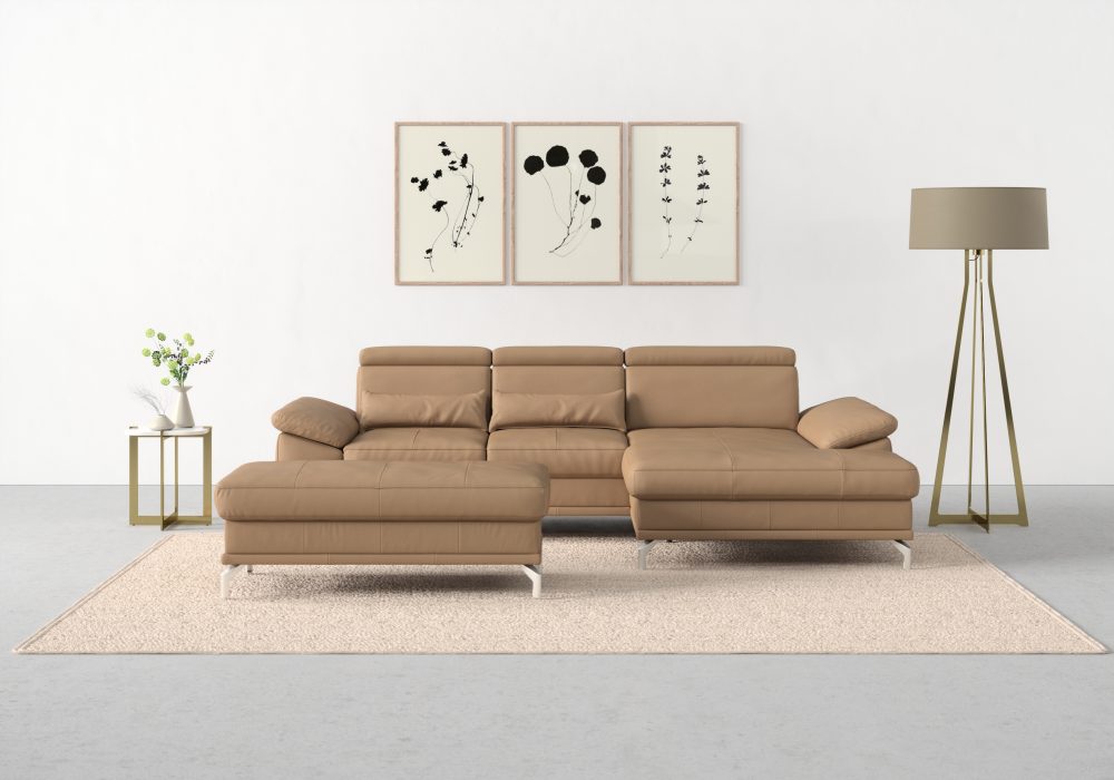sit&more Ecksofa »Cabrio«, mit Sitztiefen- und Armteilverstellung sowie Federkern, 2 Nierenkissen