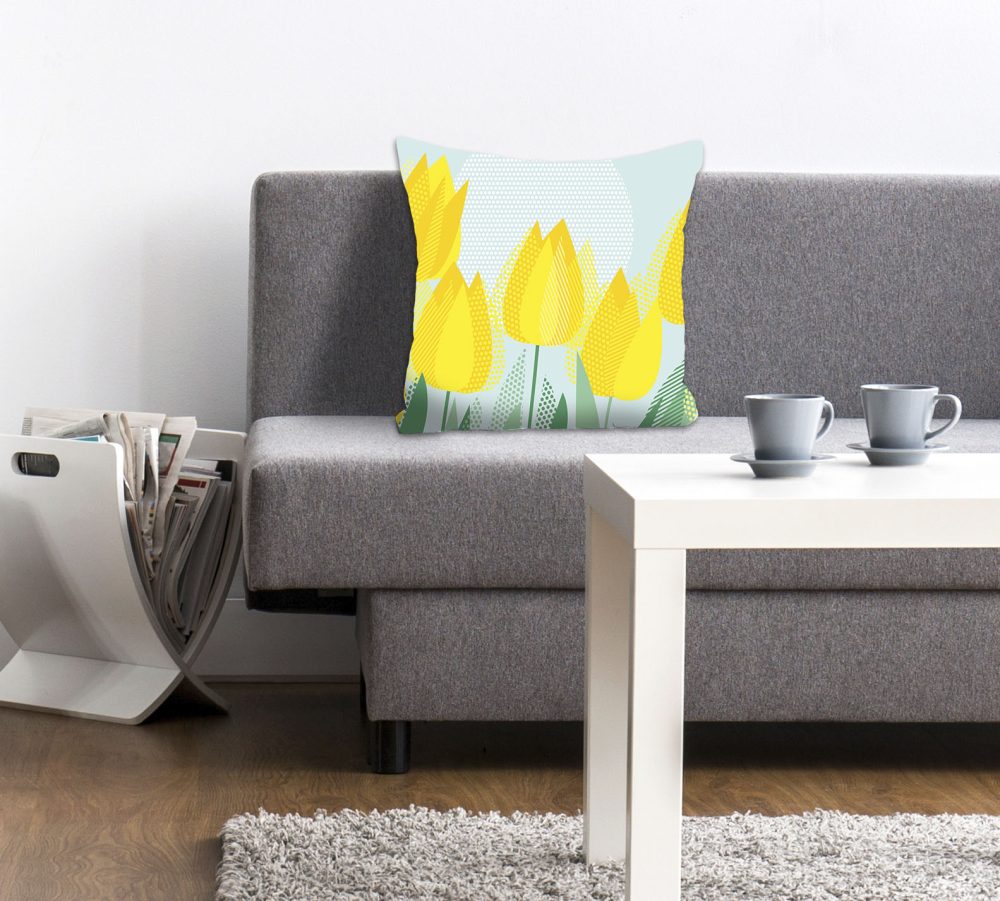 queence Dekokissen »Rebekka«, (1 St.), mit gelben Tulpen