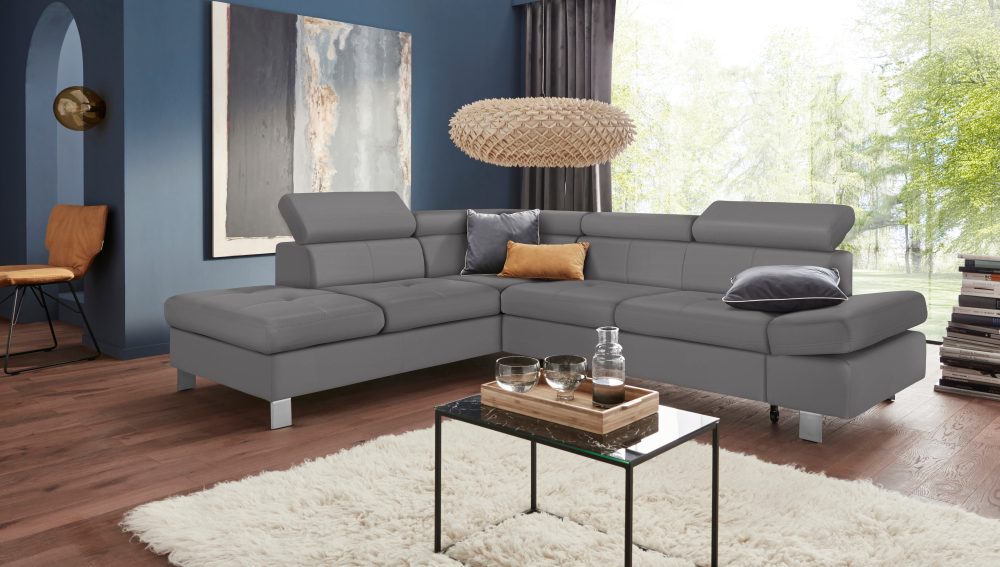 exxpo - sofa fashion Ecksofa, mit Kopf- bzw. Rückenverstellung, wahlweise mit Bettfunktion und Bettkasten