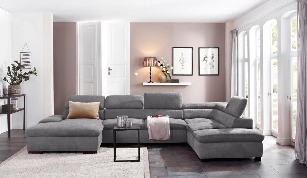 Home affaire Wohnlandschaft »Alberto«, XL, inklusive Kopfteilverstellung