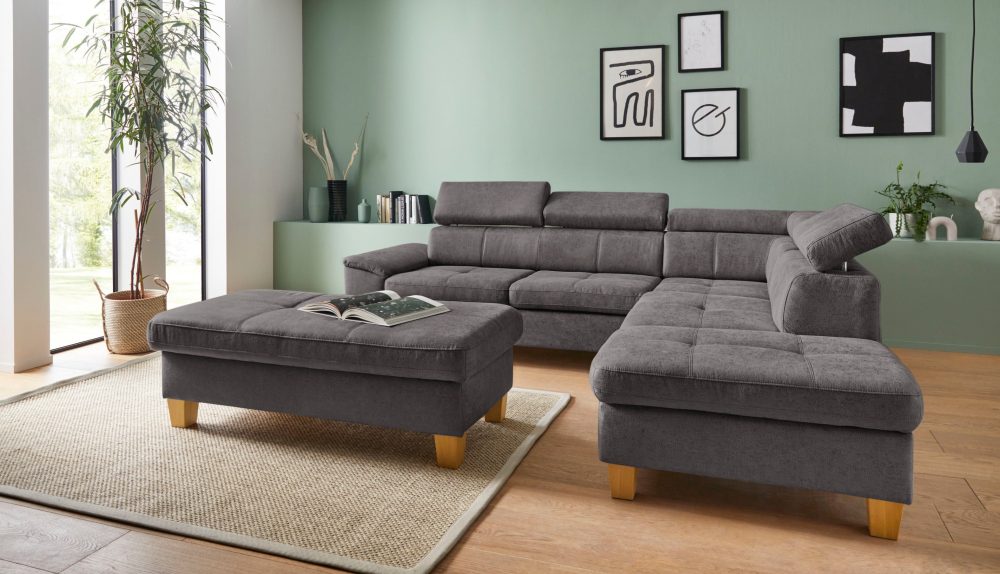 exxpo - sofa fashion Ecksofa, inklusive Kopfteilverstellung, wahlweise mit Bettfunktion und Bettkasten
