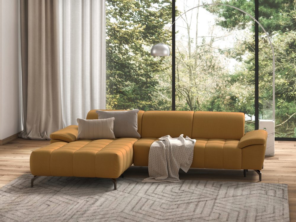 sit&more Ecksofa »Cool«, wahlweise mit Kopfteilverstellung und Vorziehsitz, motorisch, mit schwarzen Füssen