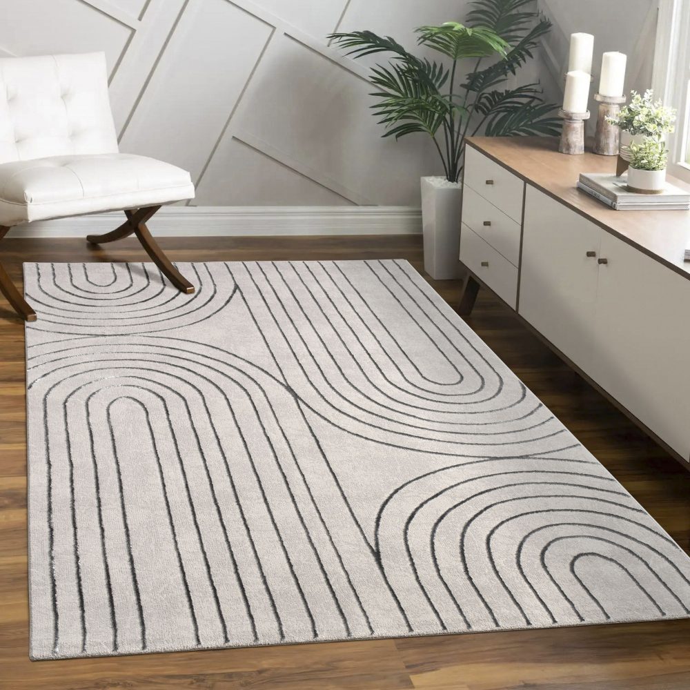 Paco Home Teppich »Tuana 215«, rechteckig, Kurzflor, Regenbogen, Hoch-Tief Struktur, Scandi-Look