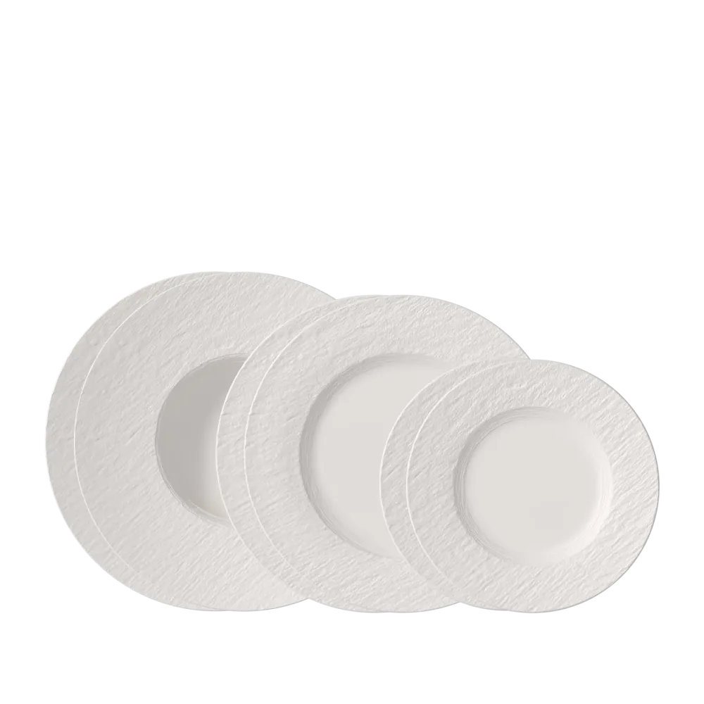 Villeroy & Boch - Tellerset 6tlg. EC Manufacture Rock blanc, One Size, Weiss