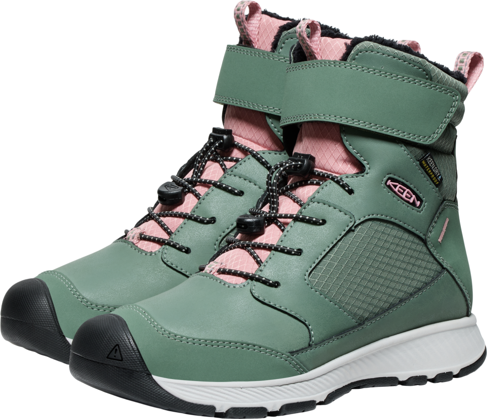 KEEN Kinder Winterschuhe Y Skua Winter WP, Grün, aus wasserdichtem Leder