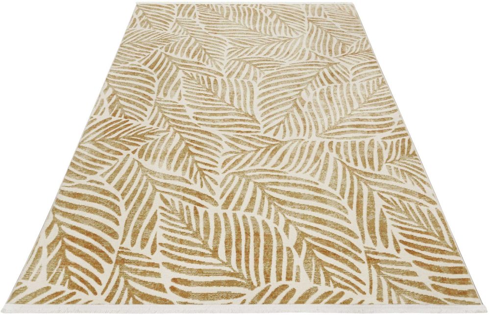 Esprit Teppich »Victoria ESP-21078«, rechteckig, 7 mm Höhe, Moderner Design Kurzflorteppich mit Fransen, Wohnzimmer