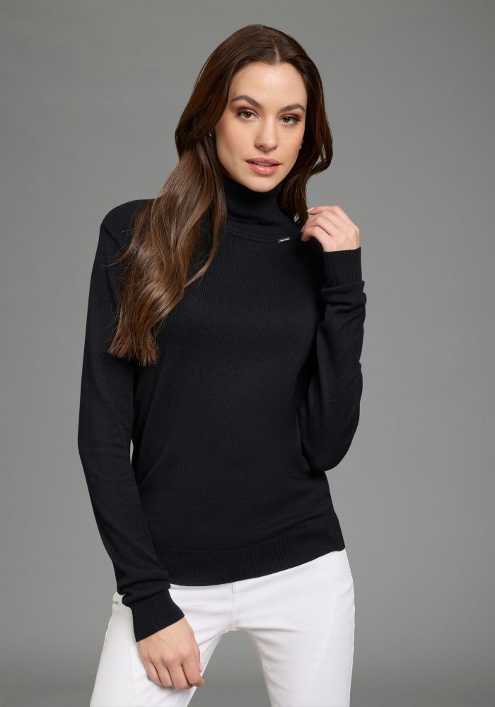 Bruno Banani Rollkragenpullover, mit Metalllogo-NEUE FARBEN