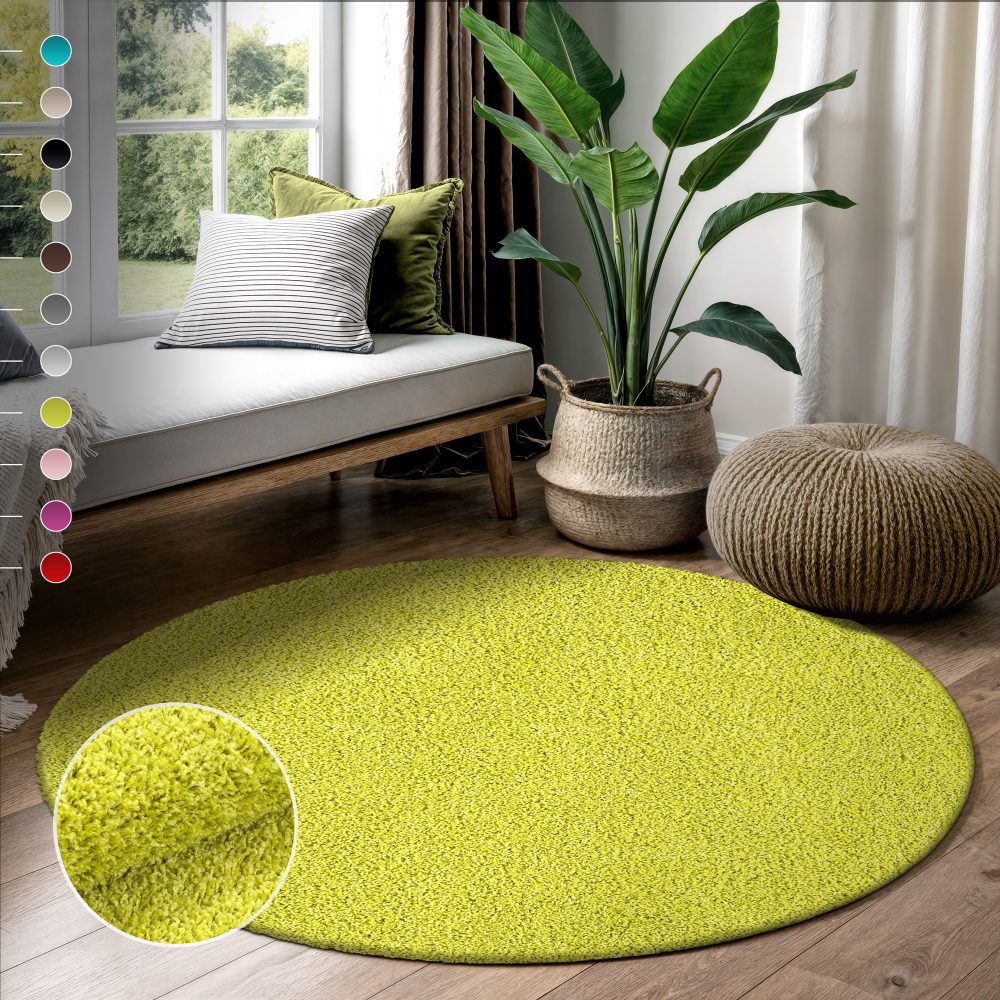 Sanat Hochflor-Teppich »LOCA«, rund, 30 mm Höhe, Wohnzimmer, Langflor, Shaggy, Schlafzimmer
