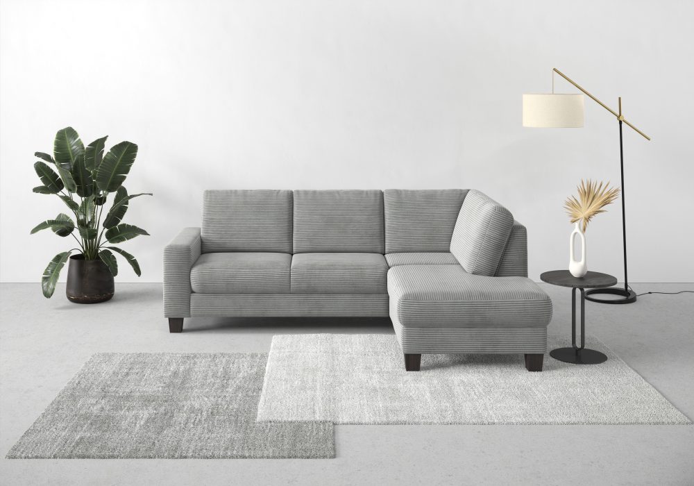 Home affaire Ecksofa »Summer«, mit Ottomane, mit oder ohne Bettfunktion und Bettkasten, Cord-Bezug