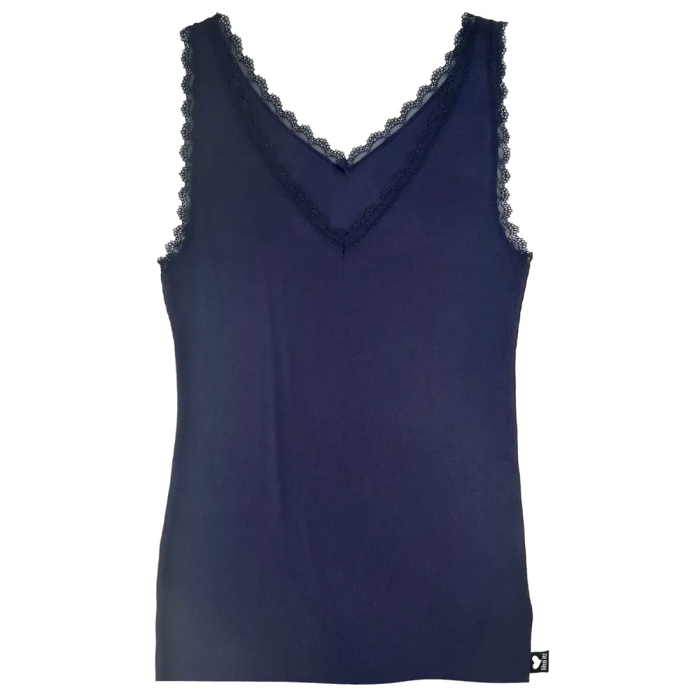 like it Achseltop mit tiefem V-Ausschnitt mit Spitze