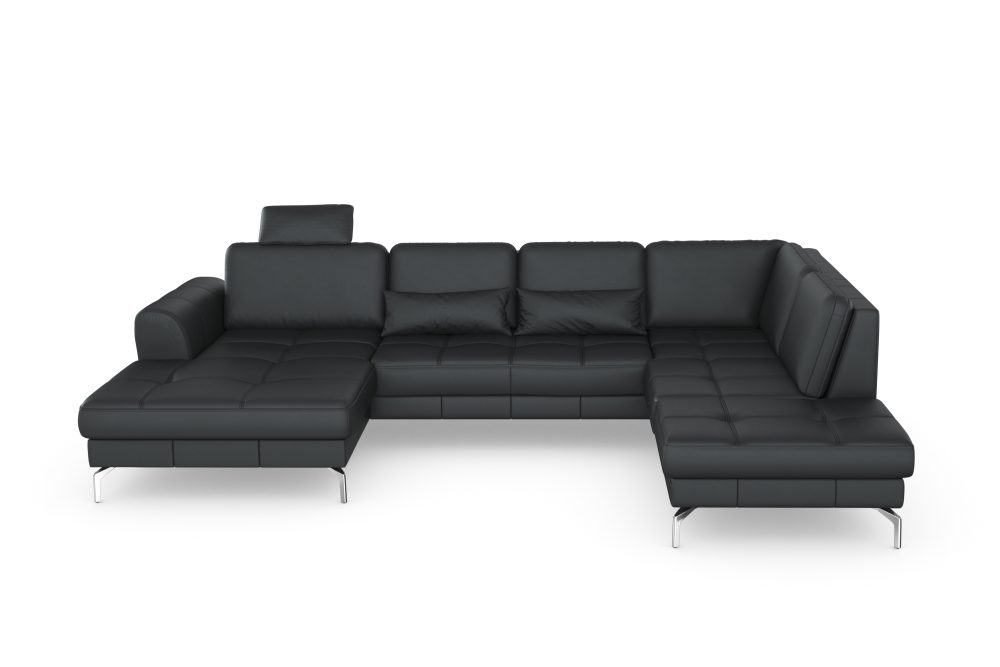 sit&more Wohnlandschaft »Bendigo V«, inklusive Sitztiefenverstellung, Bodenfreiheit 15 cm, wahlweise in 2 unterschiedlichen Fussfarben