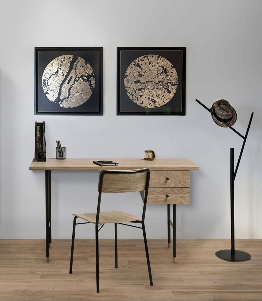 Woodman Schreibtisch »Daniel«, Schubladen mit Soft-Close-Funktion, Beine aus Metall