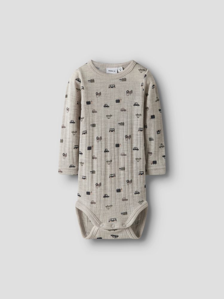 Name It Langarmbody »NBMWANG WOOL NEEDLE LS BODY NOOS«, aus reiner Merinowolle