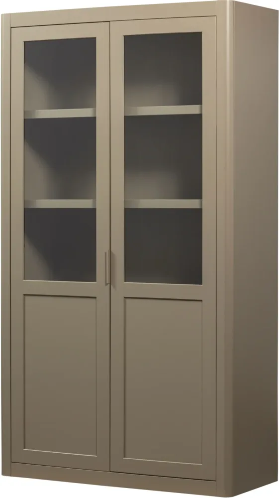 Grosser Design Vitrinenschrank „Gunaro“ aus nachhaltigem Massivholz De Eekhoorn