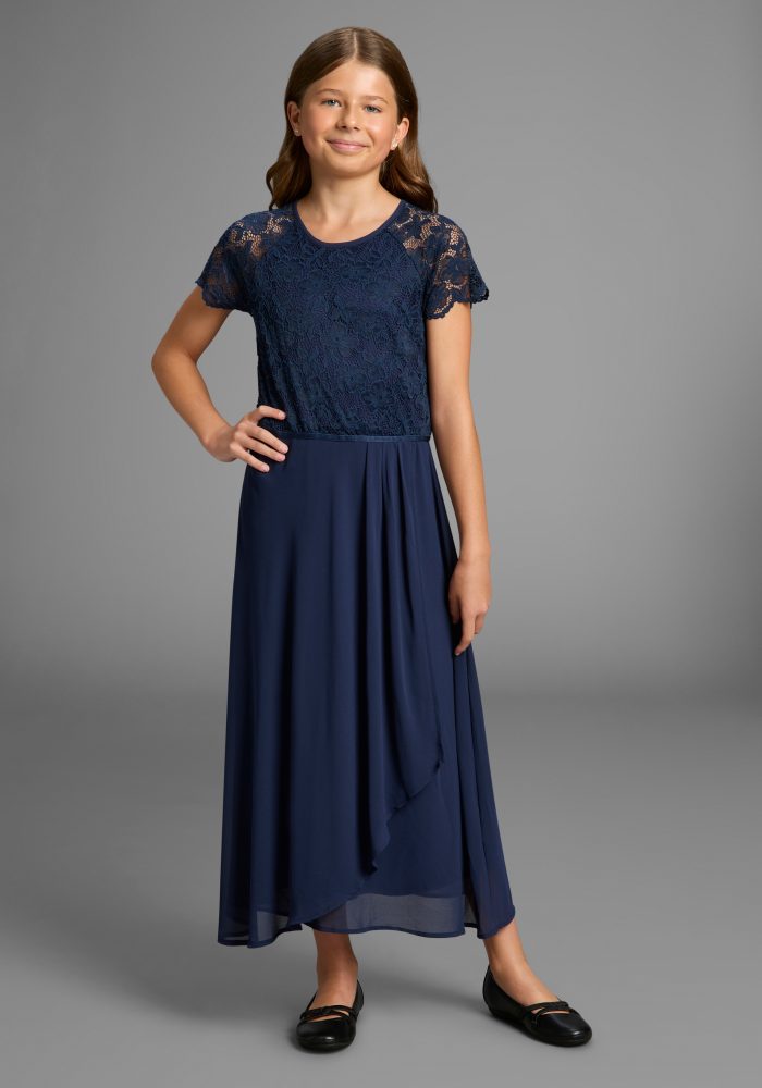 KIDSWORLD Jerseykleid »Festliches Kleid mit Spitze« Elegantes Kleid mit Spitze und Chiffon