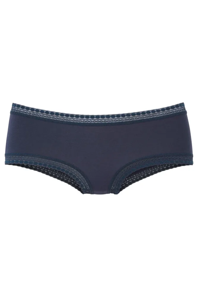 LASCANA Panty 3er-Pack, aus elastischer Baumwolle mit weicher Spitze