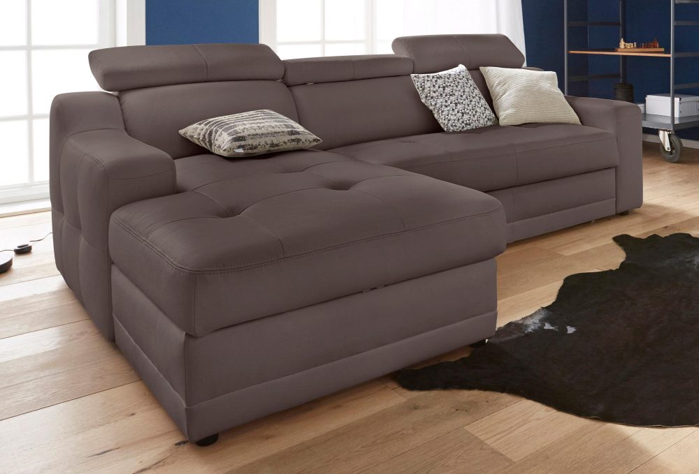 exxpo - sofa fashion Ecksofa, mit Köpf- bzw. Rückenverstellung, wahlweise mit Bettfunktion und Bettkasten