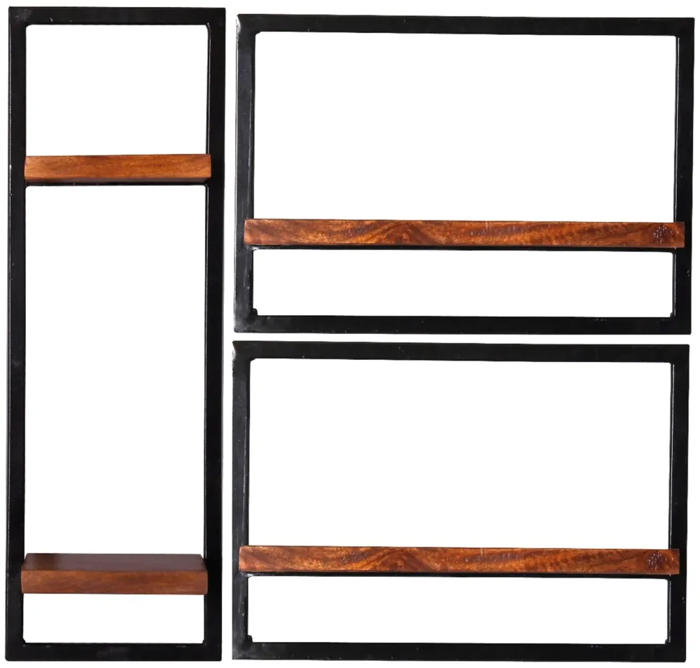 mutoni - Wandregal Havanna natur 80x25x75 (3-tlg), One Size, Braun