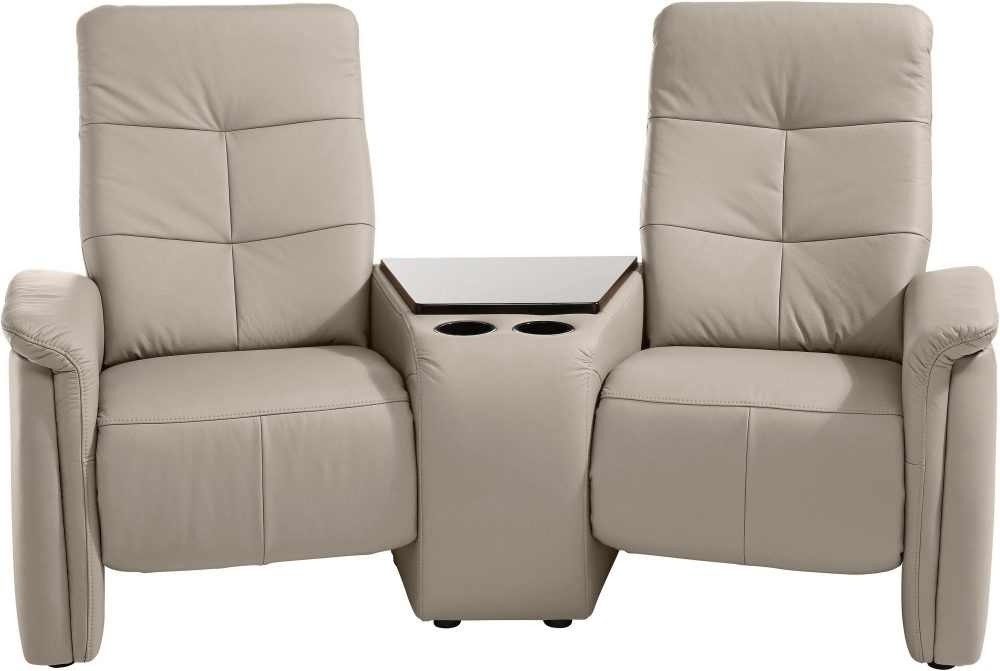 exxpo - sofa fashion 2-Sitzer, mit Relaxfunktion, integrierter Tischablage und Stauraumfach