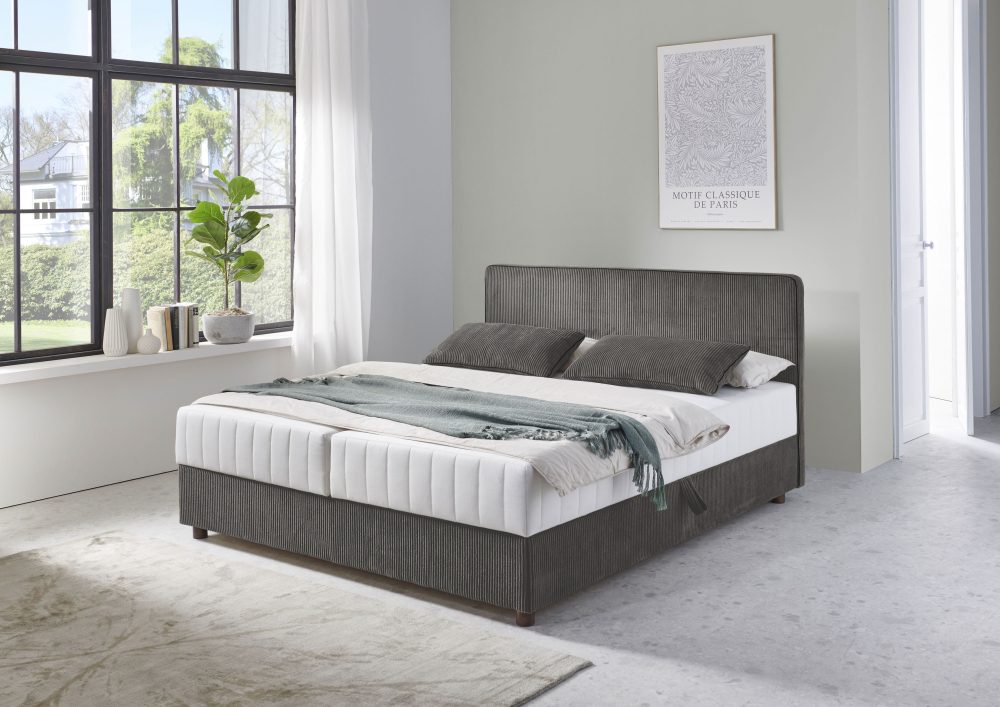 ATLANTIC home collection Bett »Corinna«, Boxbett inkl. Stauraum, Cord, erhältlich in unterschiedlichen Breiten