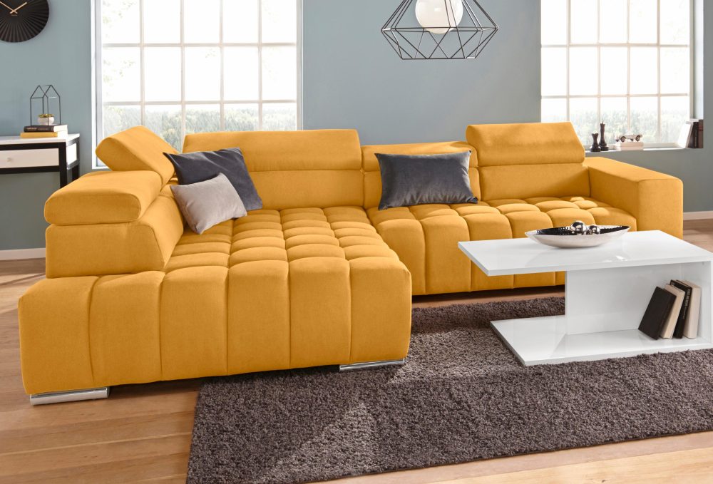 exxpo - sofa fashion Ecksofa, mit Kopf- bzw. Rückenverstellung, wahlweise mit Bettfunktion