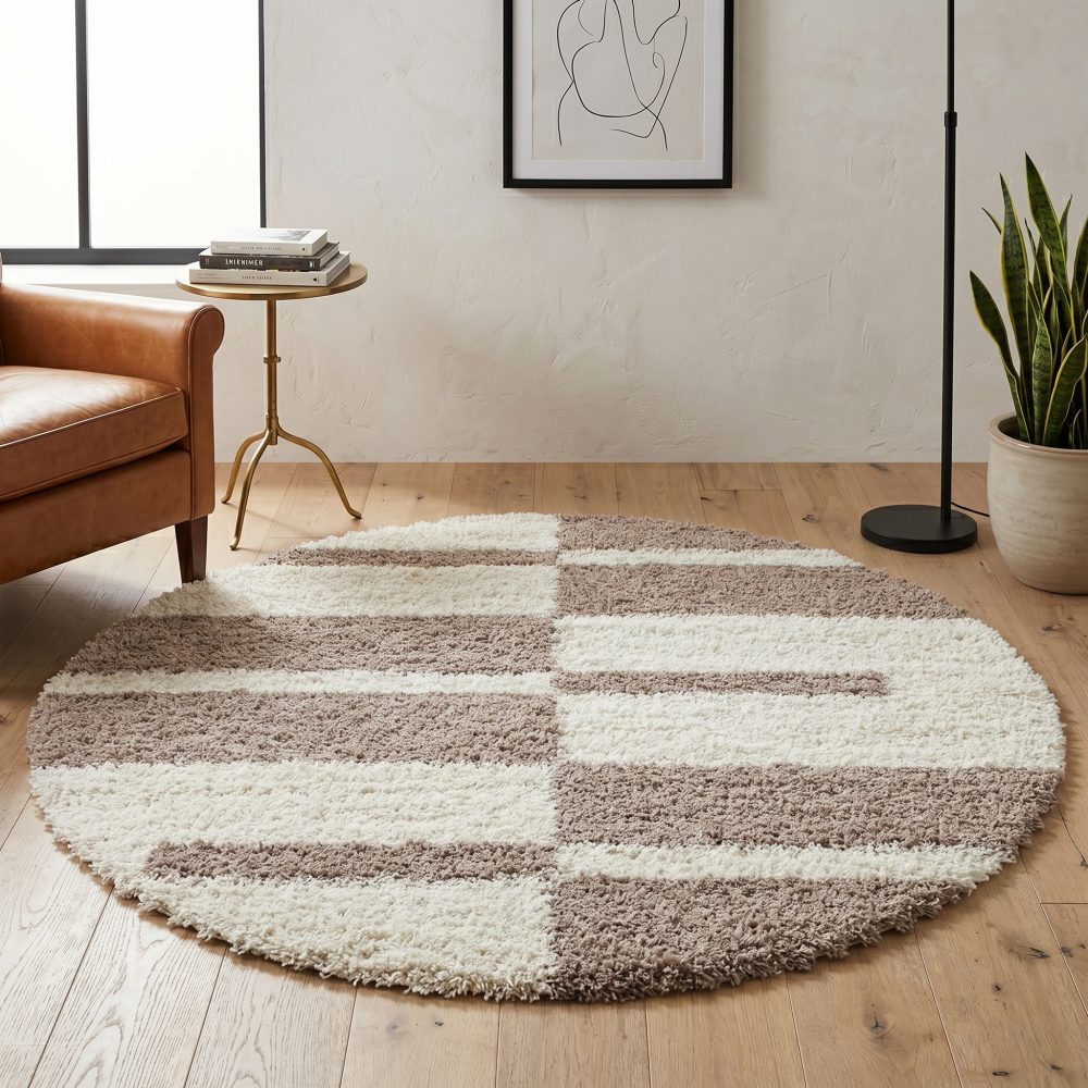 Ayyildiz Teppiche Hochflor-Teppich »Gala Shaggy 2505«, rund, Wohnzimmer