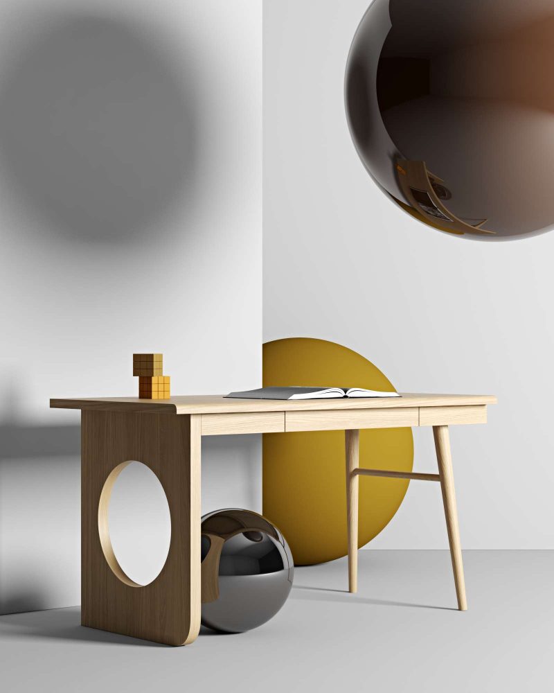 Woodman - Holz-Schreibtisch Bau - Hellbraun