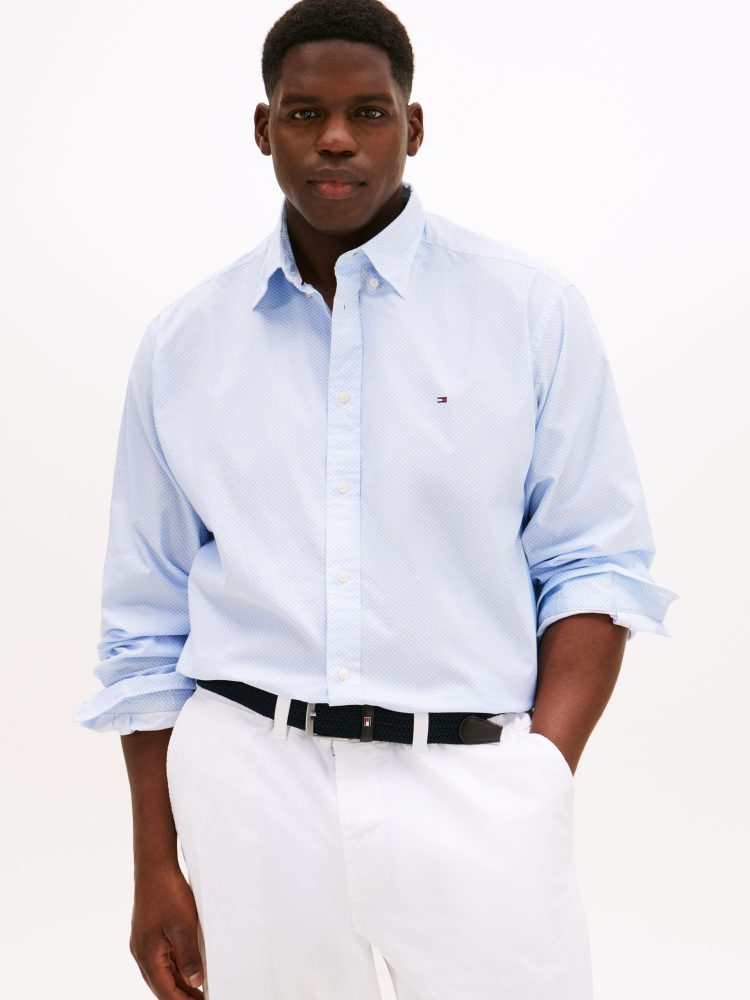 Tommy Hilfiger Big & Tall Langarmhemd »BT-FLEX POPLIN MICRO«, Grosse Grössen, Button-down-Kragen, Businesshemd, Regular Fit