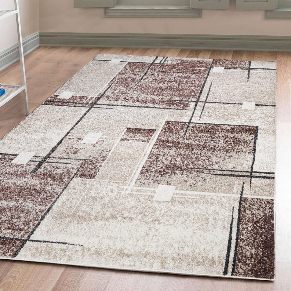 my home Teppich »Deblin«, rechteckig, weicher Flor, Kurzflor, Karo-Design, modern, geometrisches Muster