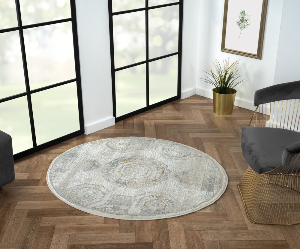 Myflair Möbel & Accessoires Teppich »My Kazak«, rund, Kurzflor, Retro-Style, besonders weich durch Microfaser