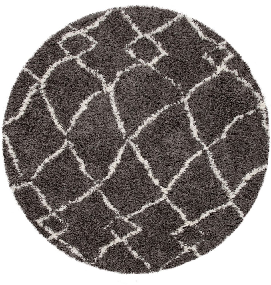 Paco Home Hochflor-Teppich »Orebro 170«, rund, 44 mm Höhe, modernes Rauten Muster, besonders weich & kuschelig, ideal im Wohnzimmer & Schlafzimmer