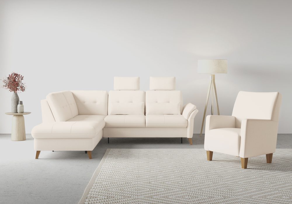 sit&more Ecksofa »Göteborg«, inklusive Sitztiefenverstellung und Federkern, wahlweise mit Bettfunktion und Bettkasten