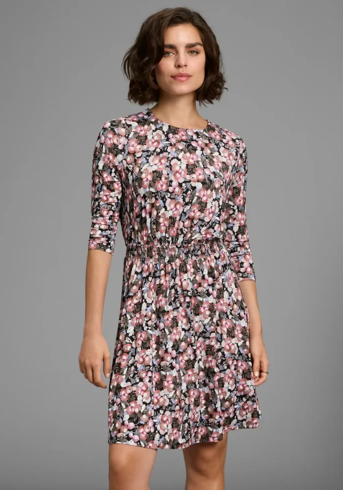 Laura Scott Jerseykleid Ohne Taschen sportlich-feminin mit floralem Allovermuster