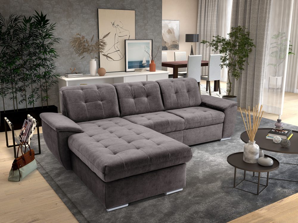 exxpo - sofa fashion Ecksofa »Derby Inkl. Kopfteilverstellung, wahlw. Bett & Bettkasten, L-Form«, EXTRA an Komfort zum Relaxen, Entspannen und Wohlfühlen