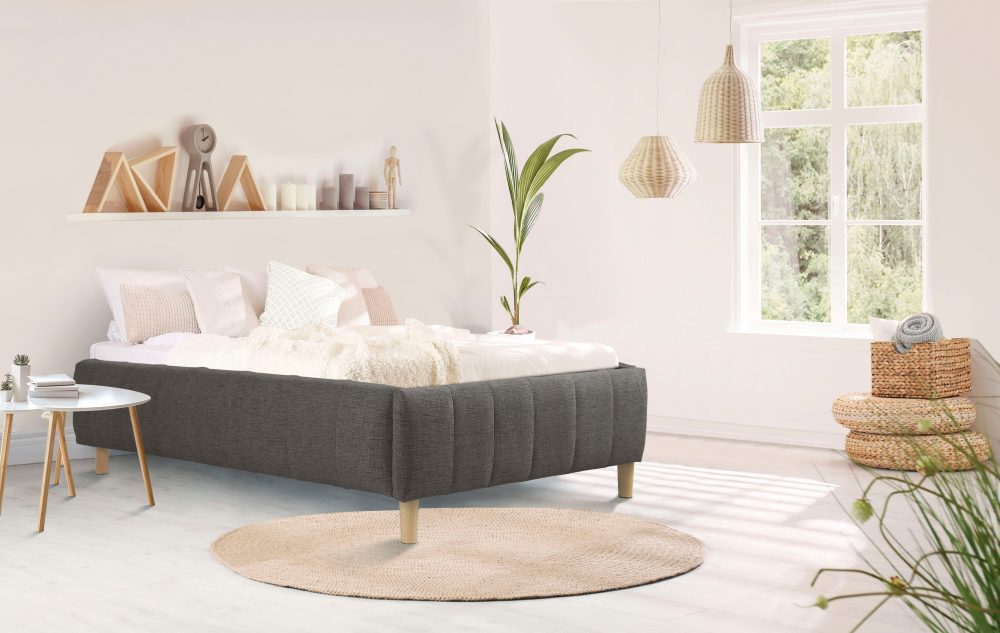 andas Polsterbett »Tarje«, Ohne Kopfteil - ideal für Dachschrägen oder Eigengestaltung der Wand am Bett, in 5 Breiten, auch in Überlänge 220 cm, incl. Roll-Lattenrost