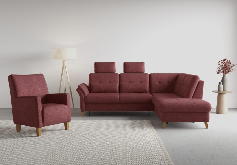sit&more Ecksofa »Göteborg«, inklusive Sitztiefenverstellung und Federkern, wahlweise mit Bettfunktion und Bettkasten