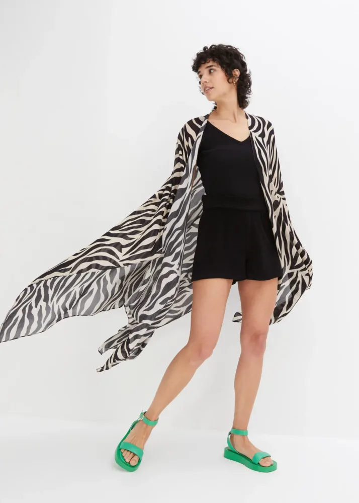 bonprix Poncho im Zebralookschwarz 0Damen