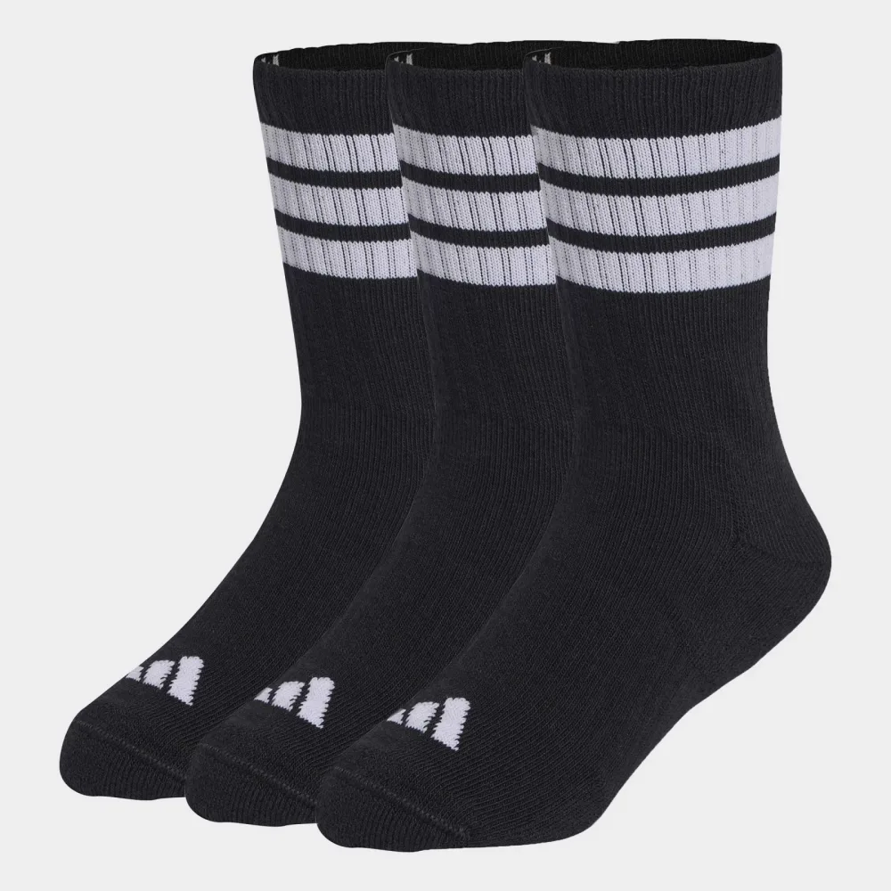 adidas - 3-Stripes Cushioned Crew Socken, M, Schwarz