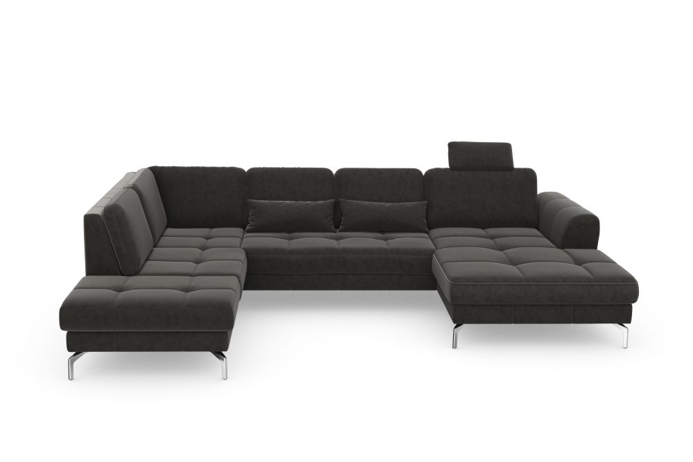 sit&more Wohnlandschaft »Bendigo V«, inklusive Sitztiefenverstellung, Bodenfreiheit 15 cm, wahlweise in 2 unterschiedlichen Fussfarben
