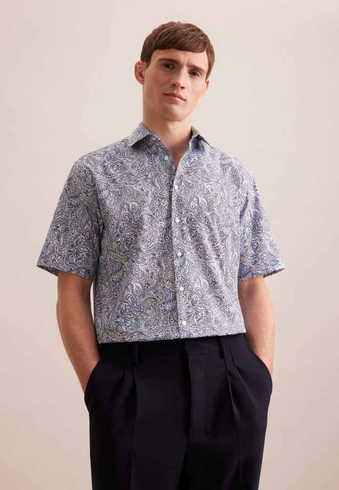 seidensticker Businesshemd »Comfort« Comfort Kurzarm Kentkragen Floral