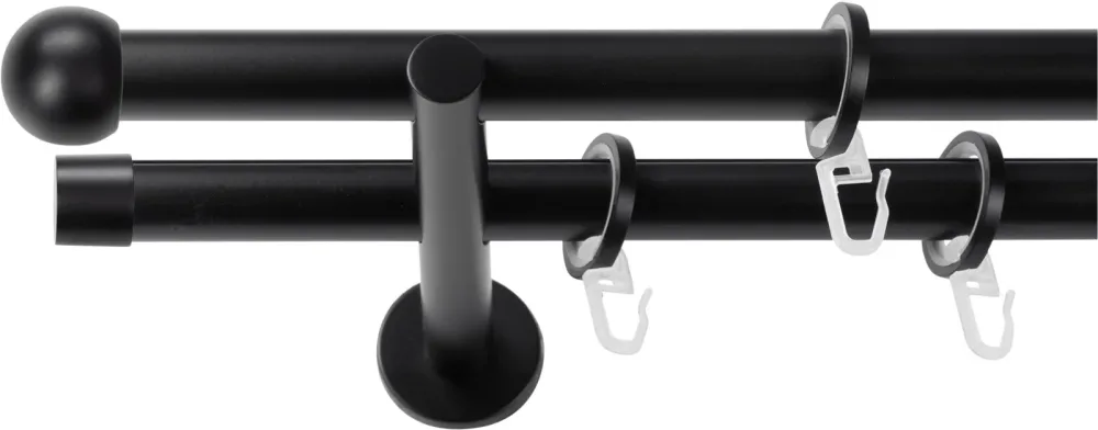 SN DECO GROUP Gardinenstange Ø 19 mm 2 läufig-läufig Fixmass;kürzbar