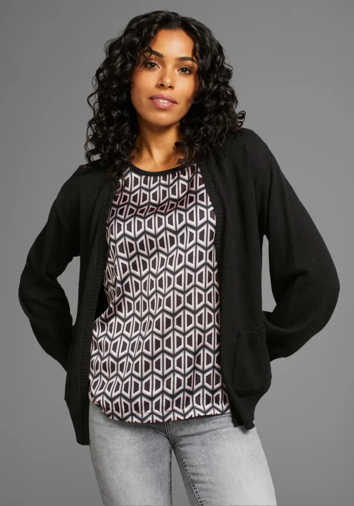 Laura Scott Strickjacke softer Übergangsstrick in lässiger, offener Form
