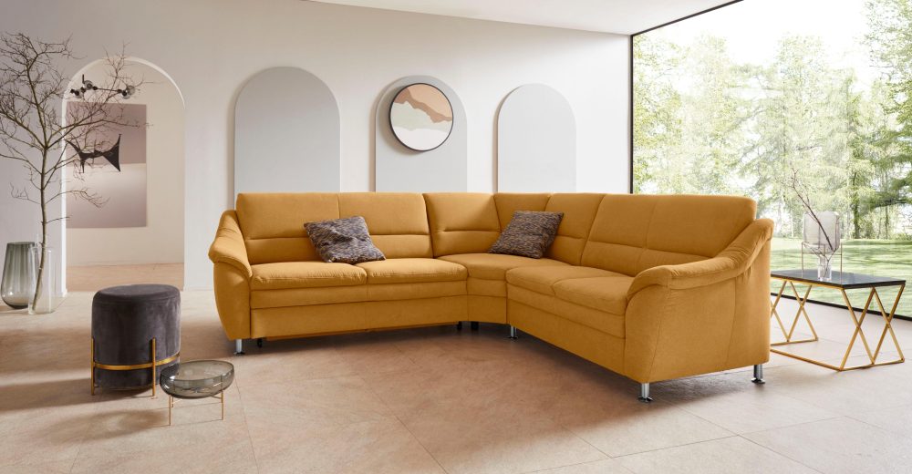 Places of Style Ecksofa »Cardoso«, mit Trapezecke für mehr Sitzkomfort, wahlweise auch mit Bettfunktion und Schublade und Relaxfunktion