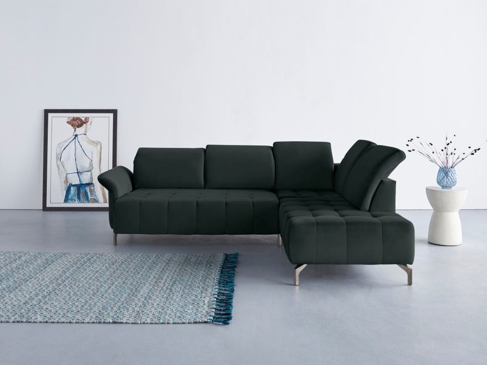 INOSIGN Ecksofa »Fresh«, Federkern, wahlweise mit Kopfteilverstellung, Armteilverstellung, und motorischem Vorziehsitz, Bezug Olympia SOFT CLEAN: leicht mit Wasser zu reinigen