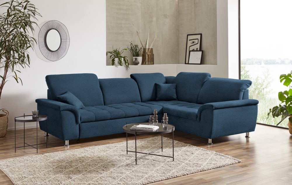 DOMO collection Ecksofa »Franzi«, wahlweise mit Kopfteilverstellung (dann Breite: 275 cm), optional mit Bettfunktion, inklusive Zierkissen