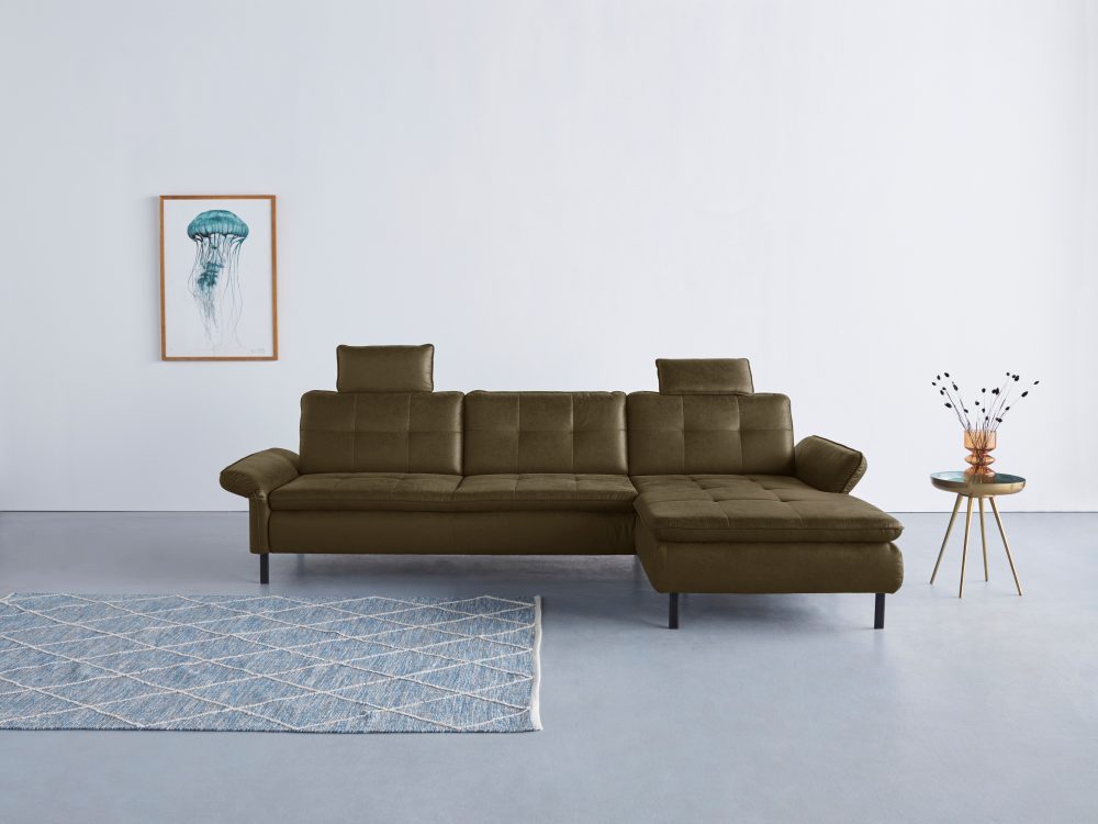 INOSIGN Ecksofa »Birkholm«, incl. Armlehnverstellung, auch in Easy Clean Bezug - mit Wasser zu reinigen