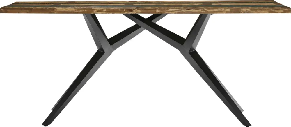 mutoni - Massivholztisch 220x100 - Altholz lackiert bunt - Metall antik, One Size, Multicolor