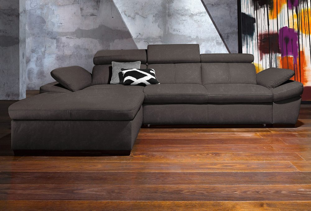 exxpo - sofa fashion Ecksofa, inklusive Kopfteil- und Armteilverstellung, wahlweise mit Bettfunktion